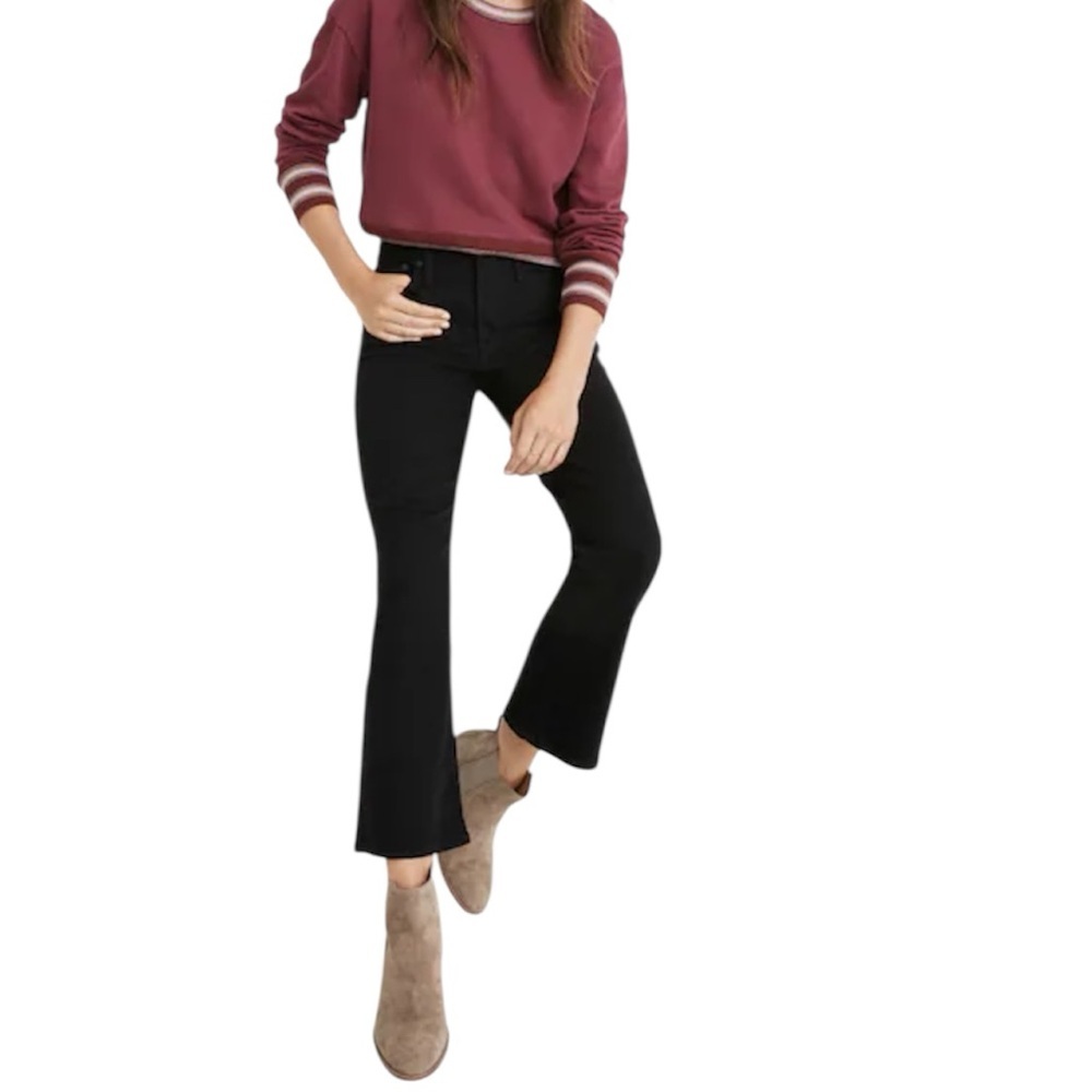 Madewell Cali Demi Boot Jeans Black Frost Tencel Denim Edition